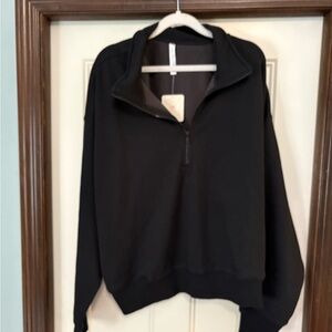 Fabletics Black Quarter-Zip Pullover